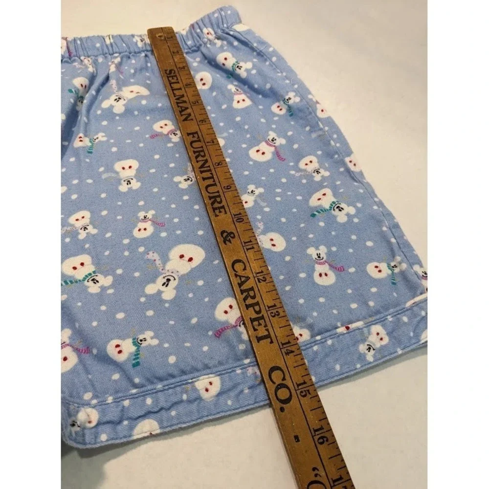 Disney Store Flannel Pajama Set Novelty Print Snowman Mickey Blue Women L/XL - Picture 15 of 16